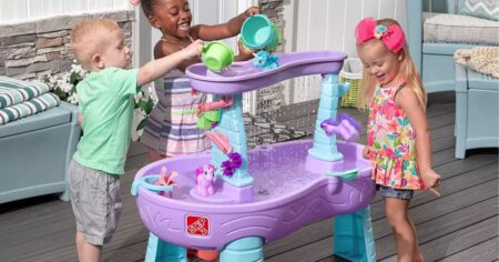 kids playing at a water table