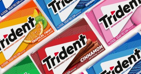 packs of Trident gum in different flavors