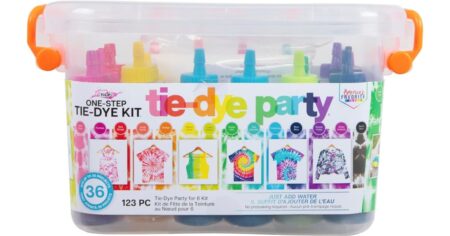 box of tie-dye supplies