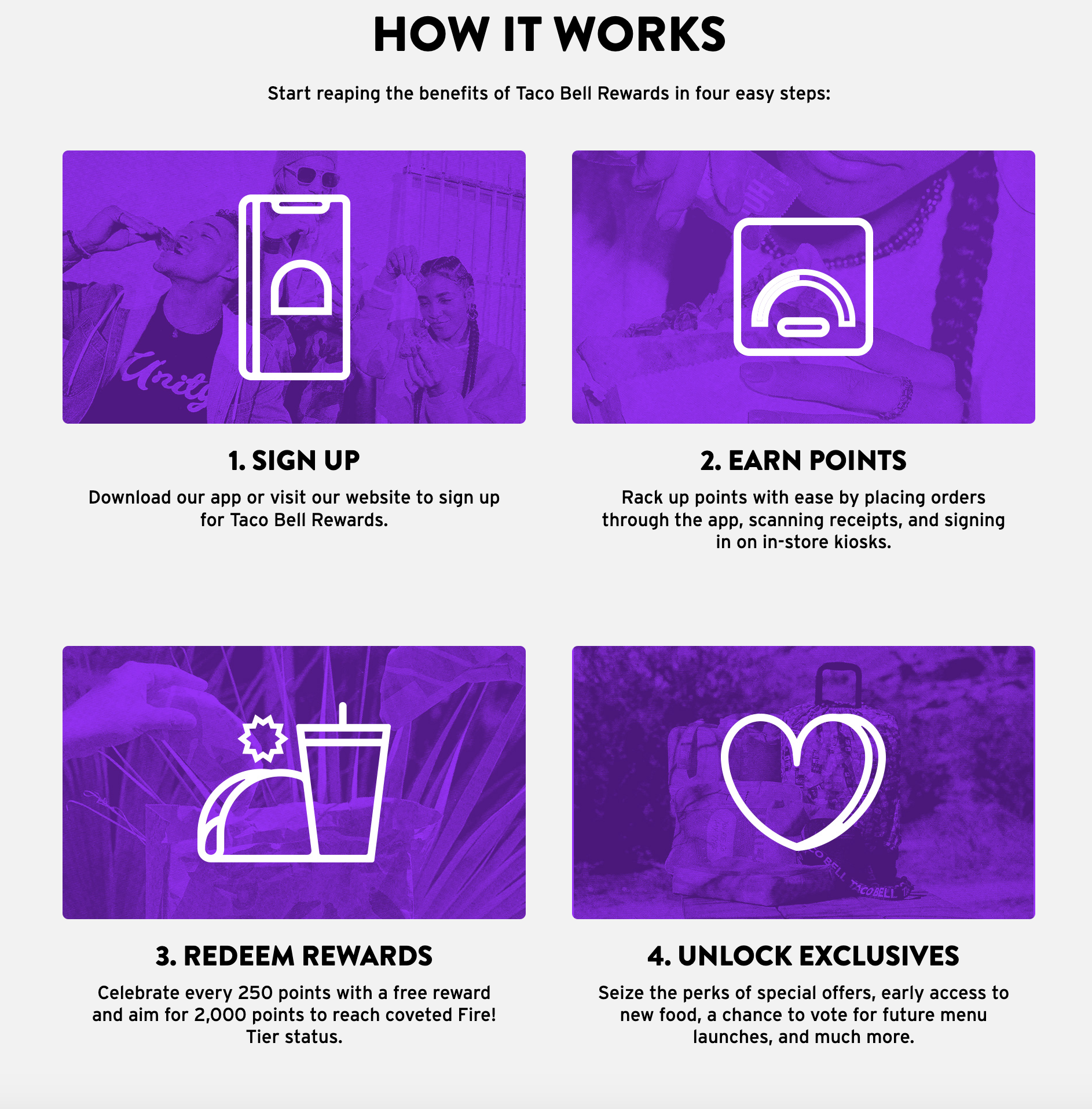 taco bell rewards program How the Taco Bell rewards program works - sign up, earn points, redeem rewards, unlock exclusives