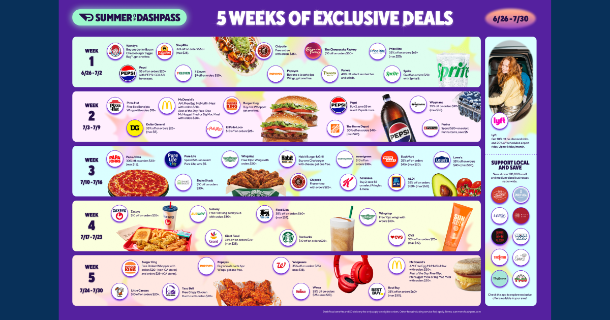 5 Weeks of Exclusive Deals with DoorDash DashPass 5 Weeks of Exclusive Deals with DoorDash DashPass