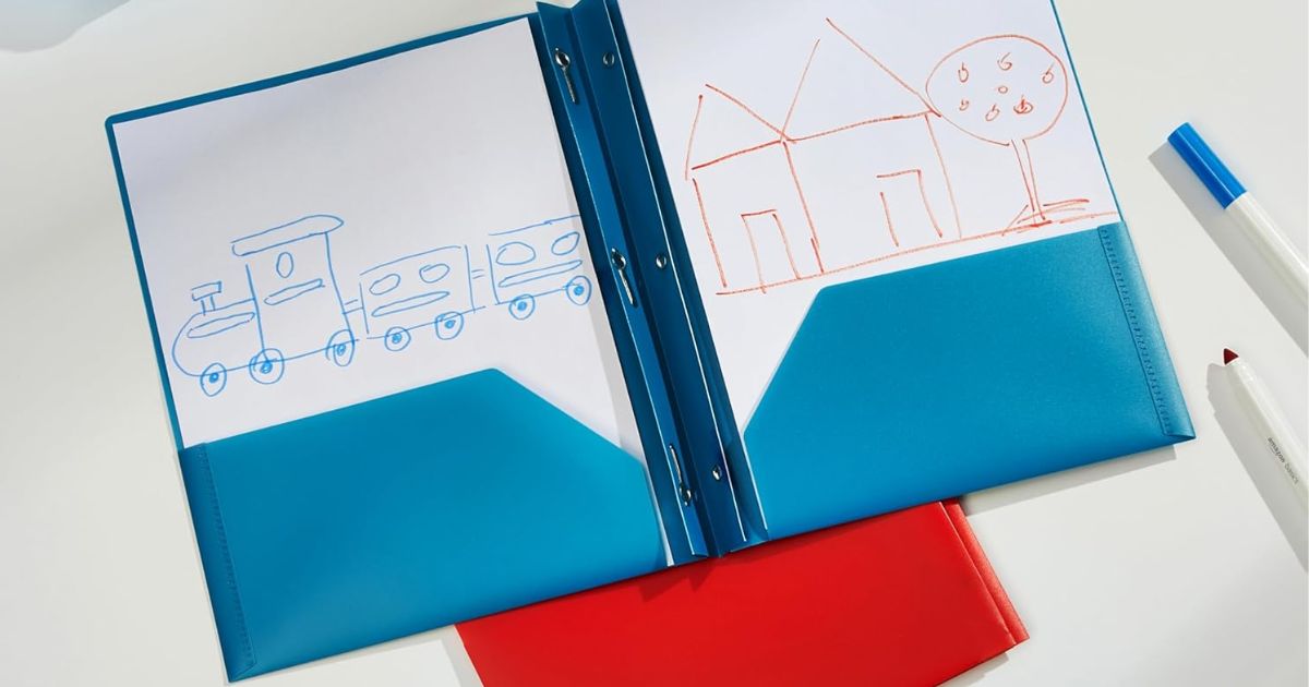 Amazon Basics Folders open folder on a table
