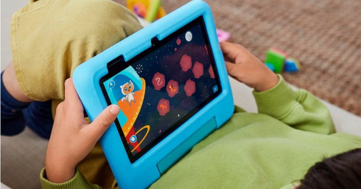 Amazon Tablet boy holding a tablet