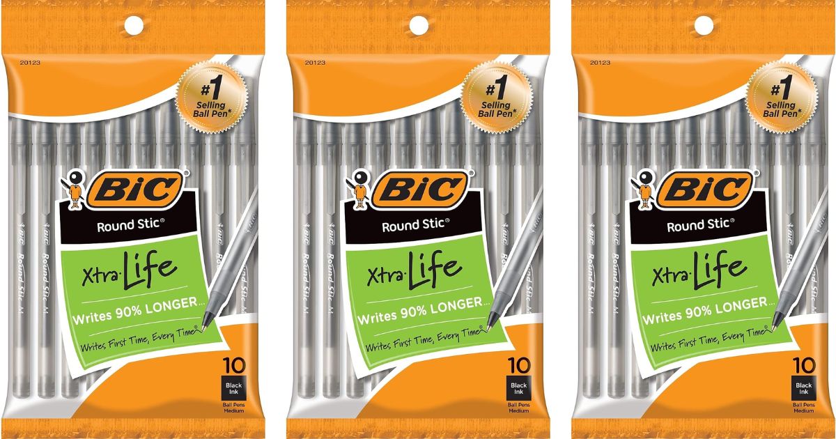 BIC Pens row of BIC pen packs