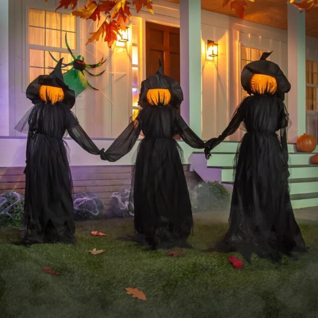 Halloween Lighted Witch Outdoor Stakes Halloween Lighted Witch Outdoor Stakes