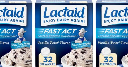 row of Lactaid boxes