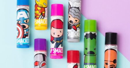 row of Marvel Lip Smackers