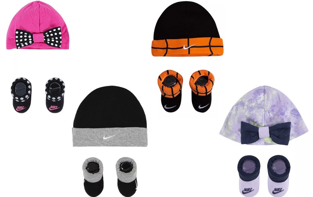 hat and booties baby Nike sets