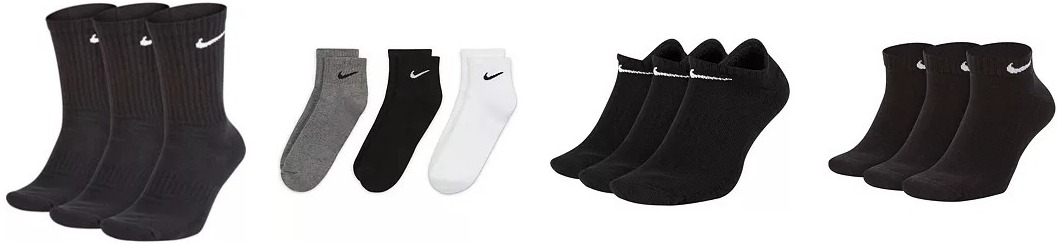 row of Nike socks