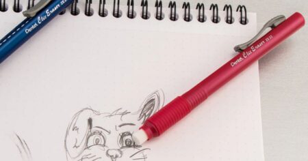 eraser on a notebook