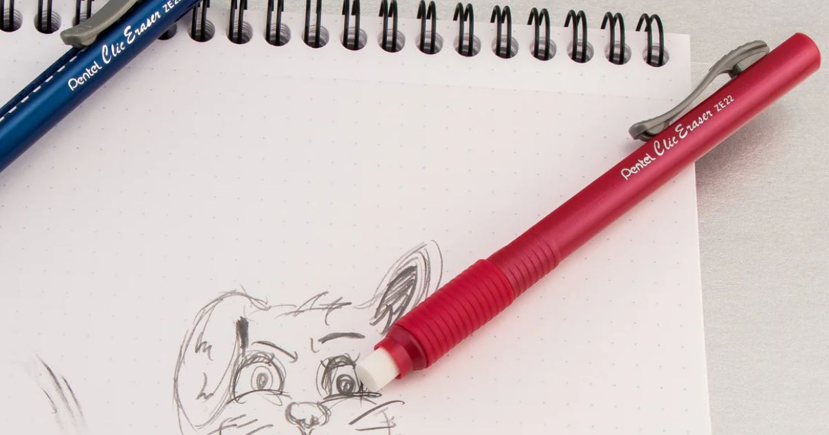 eraser on a notebook