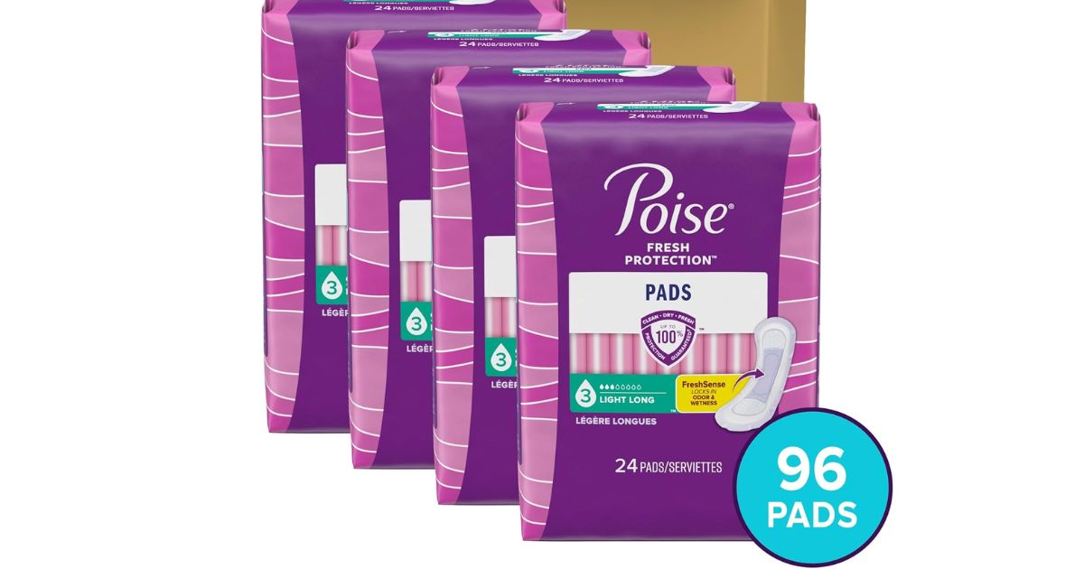 packs of Poise pads