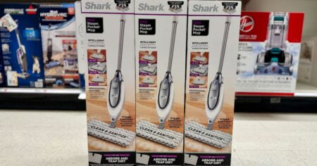 three Shark Steam Pocket Mop boxes