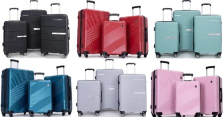 six sets of luggage