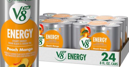 V8 energy peach mango