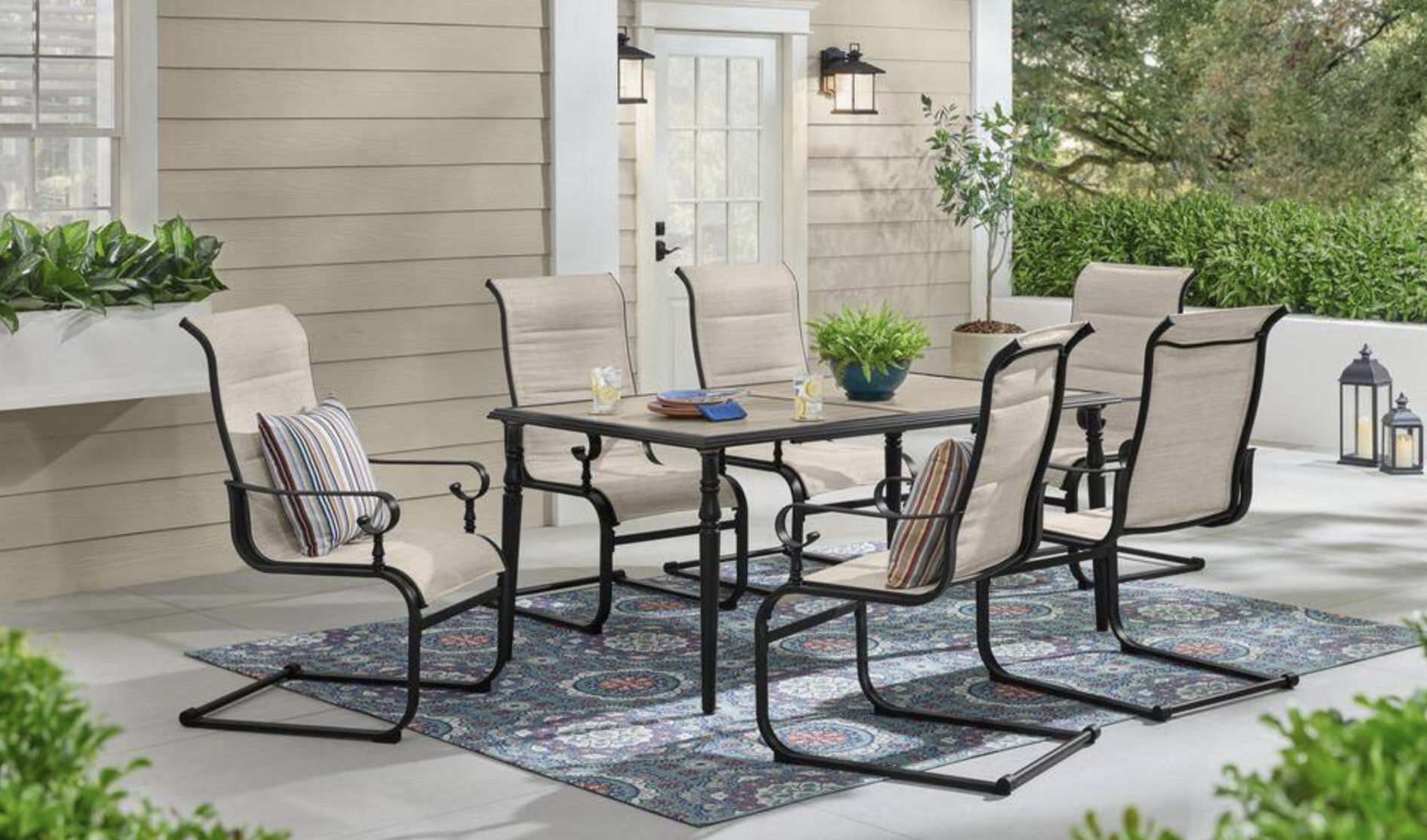 Hampton Bay Glenridge Falls 7 Piece Metal Padded Sling Rectangular Outdoor Dining Set Hampton Bay Glenridge Falls 7 Piece Metal Padded Sling Rectangular Outdoor Dining Set