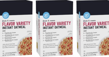 row of boxes of oatmeal
