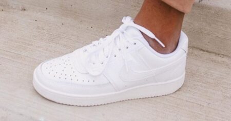 all white Nike sneaker