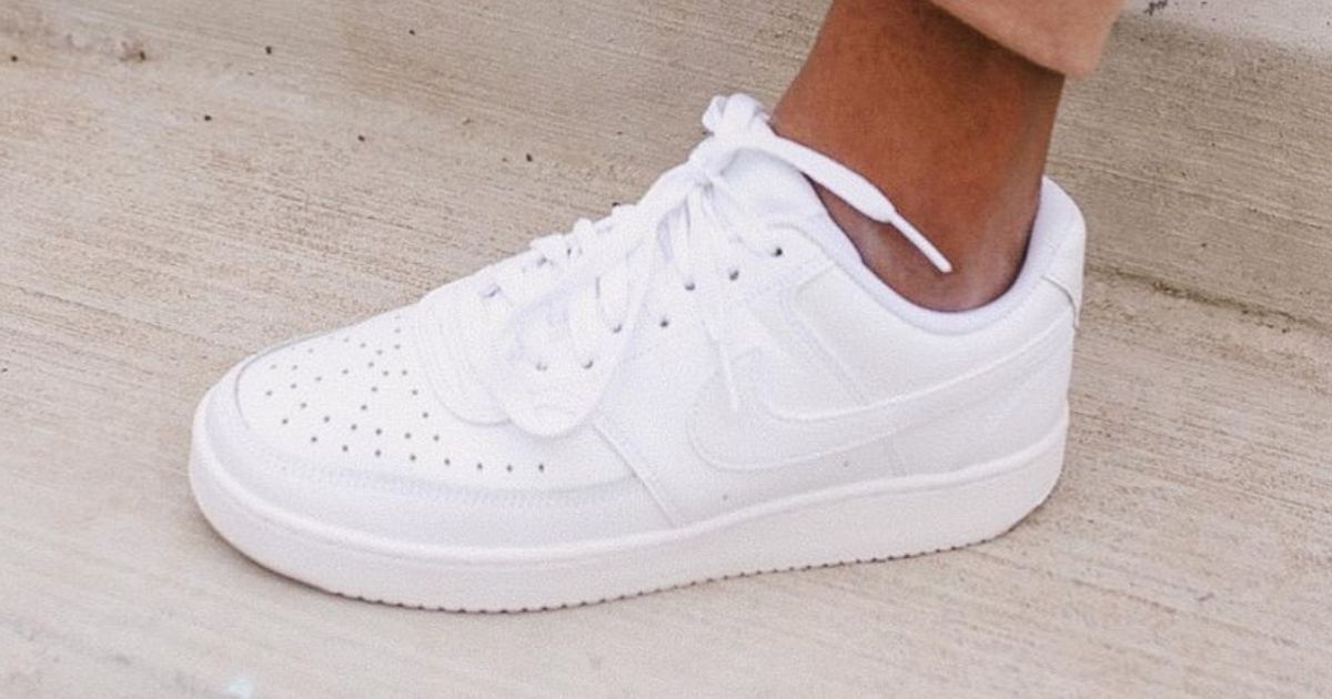 all white Nike sneaker