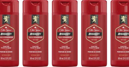 row of Old Spice body wash