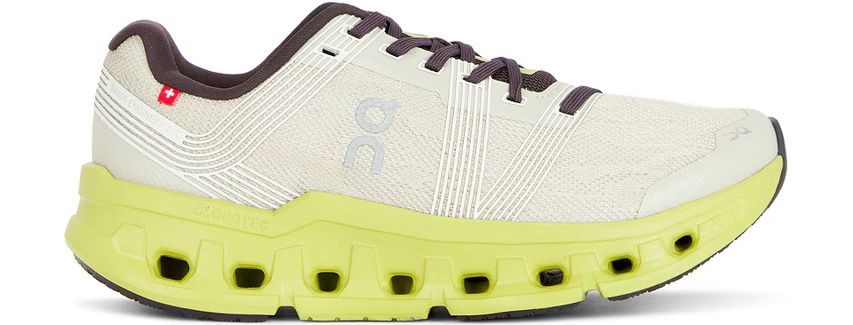 tan and yellow On running sneaker