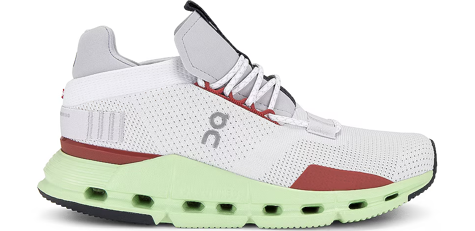 white, green, and red On sneaker