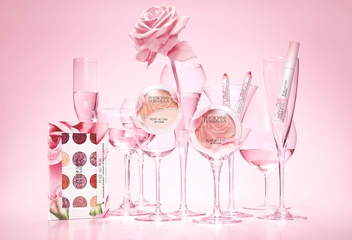 Physicians Formula items in wineglasses