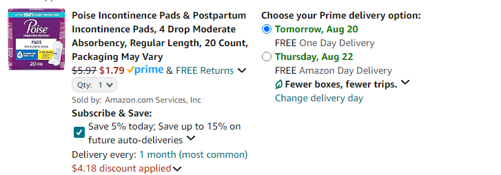 Poise checkout screenshot