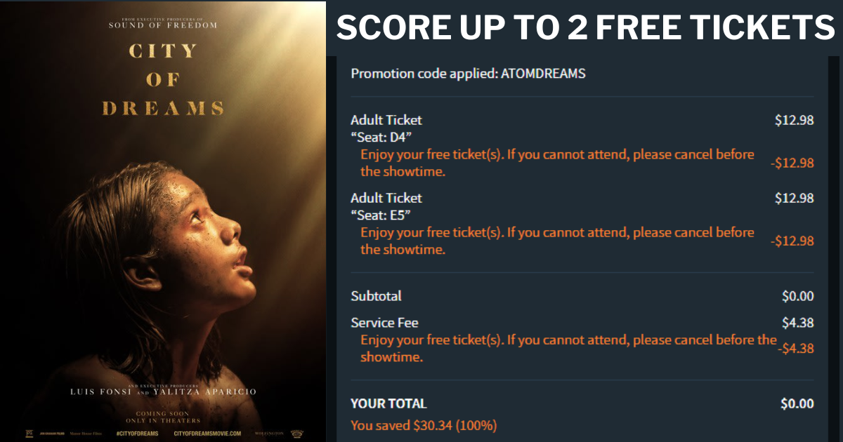 Score 2 Free Tickets to See City of Dreams at Atom Theaters
