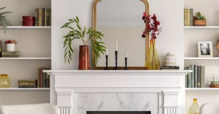 mirror on a mantle