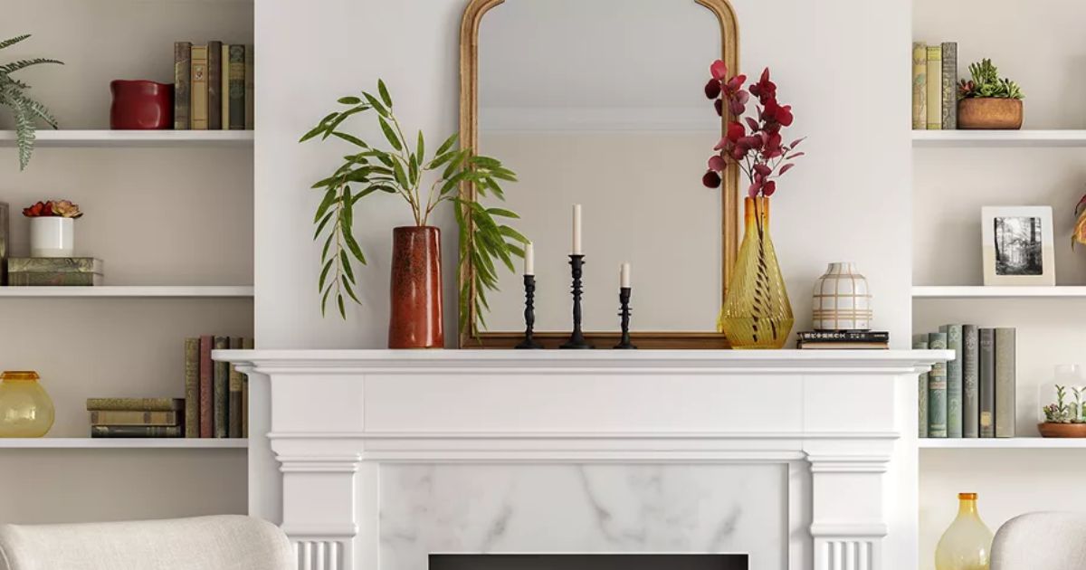 mirror on a mantle