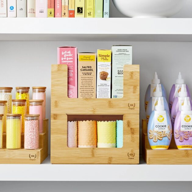 The Home Edit Bamboo Set of 2 Open Front Small Storage and Organizing Bins