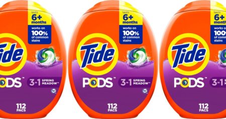row of Tide pod containers