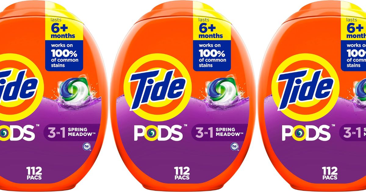 Tide Pods row of Tide pod containers