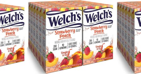 row of boxes of Welch's Drink Mixes
