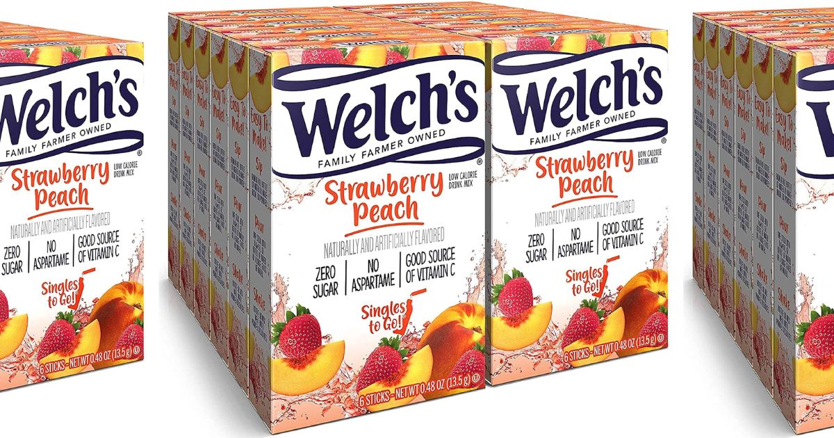 Welch s Drink Mixes row of boxes of Welch's Drink Mixes