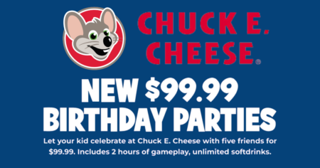 $99 Chuck E Cheese Birthday Package Now Available Sept 9th Giveaway!