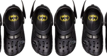 row of Batman crocs