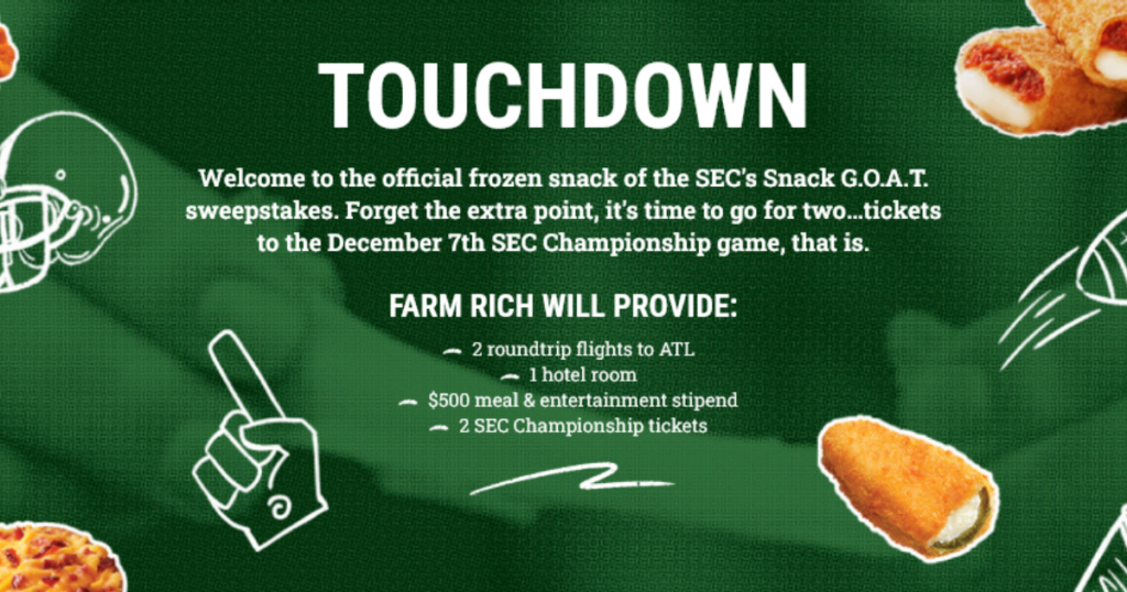 Farm Rich SEC Championship Game Sweepstakes
