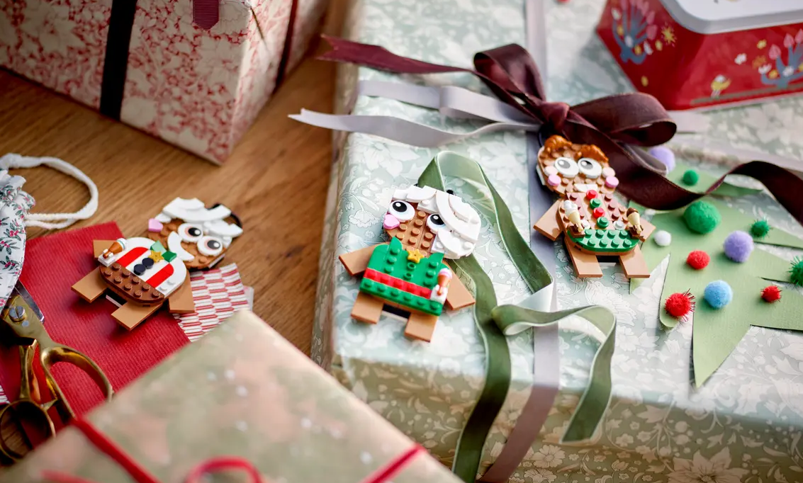 Gingerbread Ornaments LEGO Gingerbread Ornaments on packages