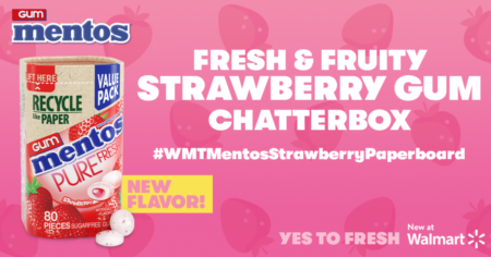 Mentos Strawberry Paperboard Gum Chatterbox