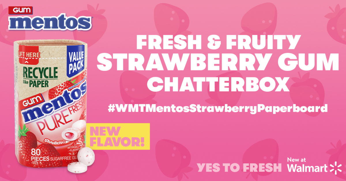 Mentos Strawberry Paperboard Gum Chatterbox Mentos Strawberry Paperboard Gum Chatterbox