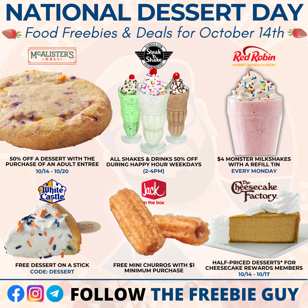 National Dessert Day Food Freebies Deals National Dessert Day Food Freebies Deals