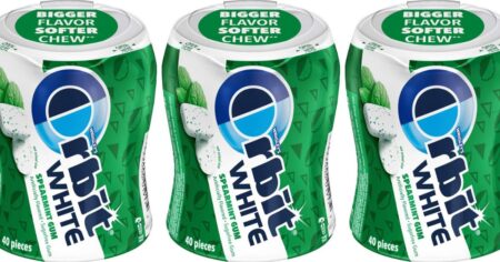 row of Orbit gum bottles