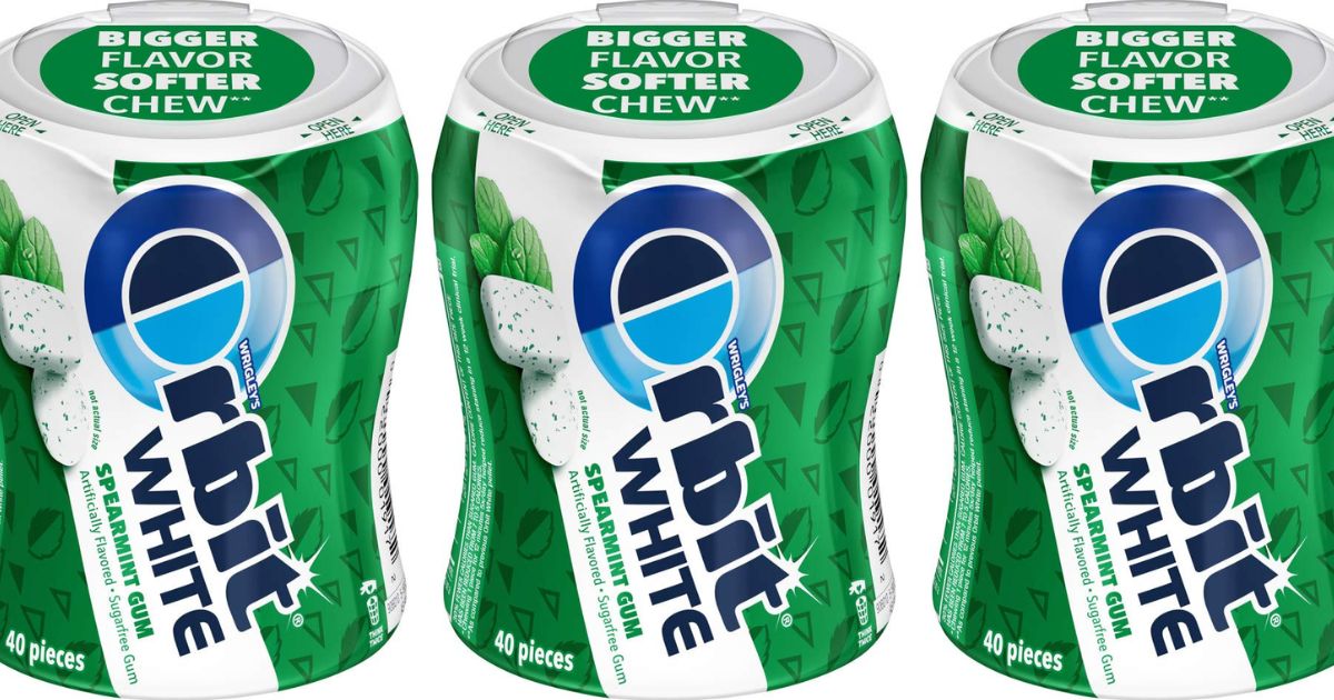 Orbit Gum row of Orbit gum bottles