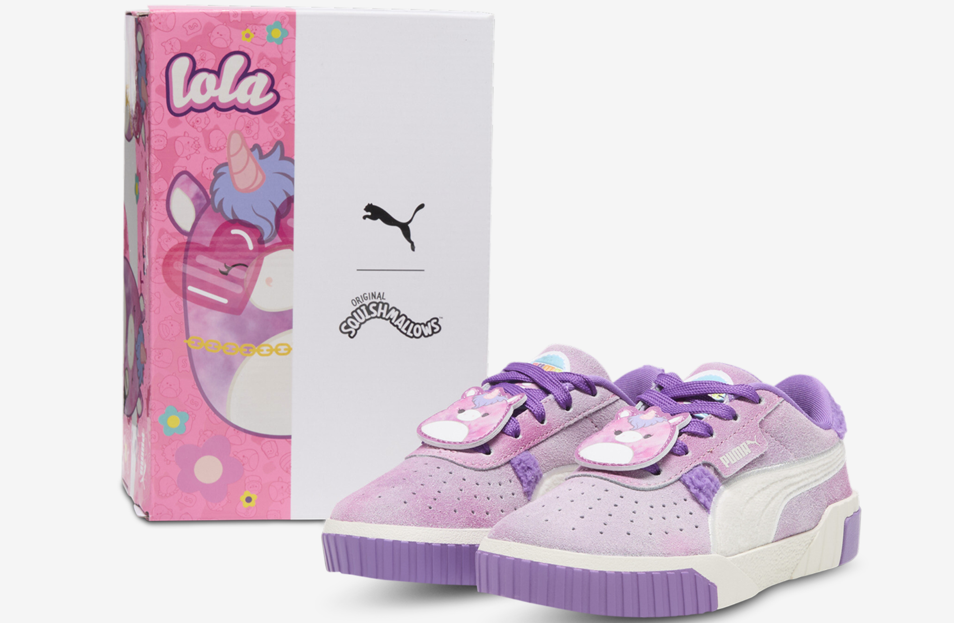 PUMA Cali Squishmallows Lola Puma shoes with Squishmallows on them