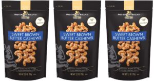 Squirrel Brand Cashews row of bags of cashews