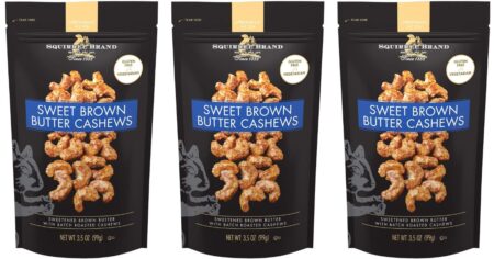 row of bags of cashews