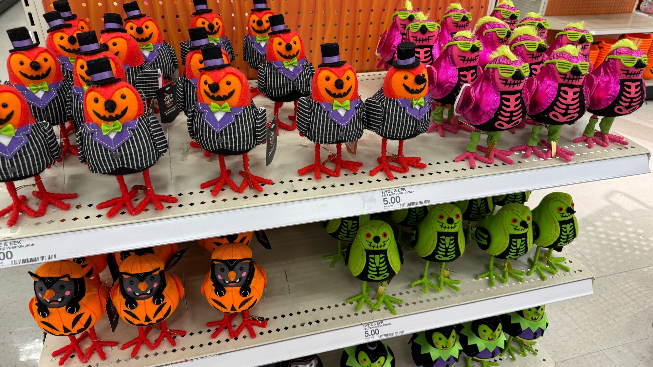 halloween felt birds scaled