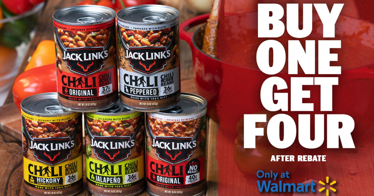Buy One Can of Jack Link s Chili and Get 4 Cans FREE After Rebate